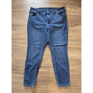 Seven7 Women 18W Dark Wash Skinny Stretch Jeans Plus Size Mid Rise Blue Curvy